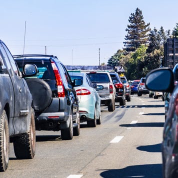 Heavy traffic on a freeway