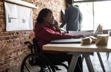 Businesswoman in wheelchair