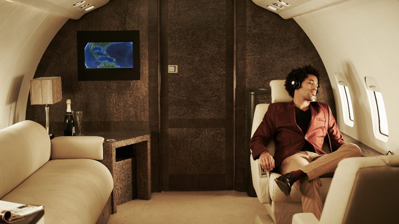Man on a private jet.