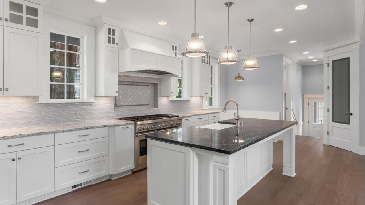 A brand-new kitchen in a model home