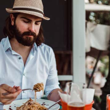 Man dining at restaurant