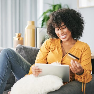 Person looking at tablet and computer
