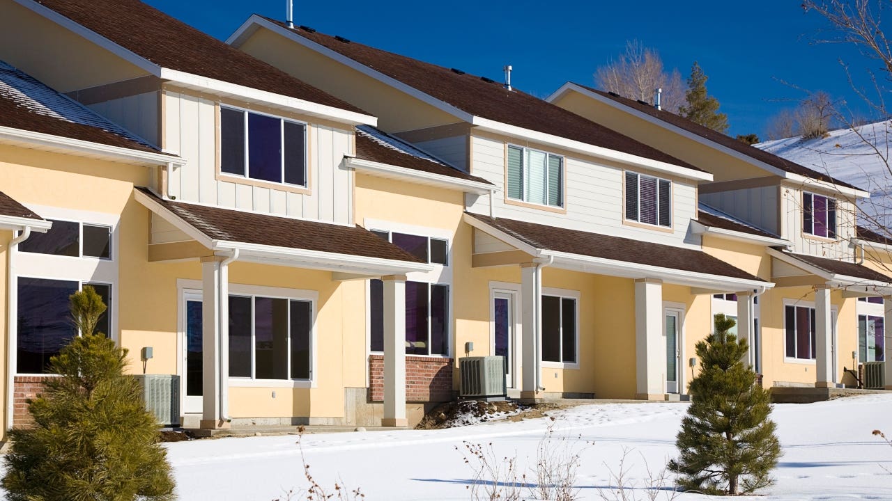 A group of townhouses