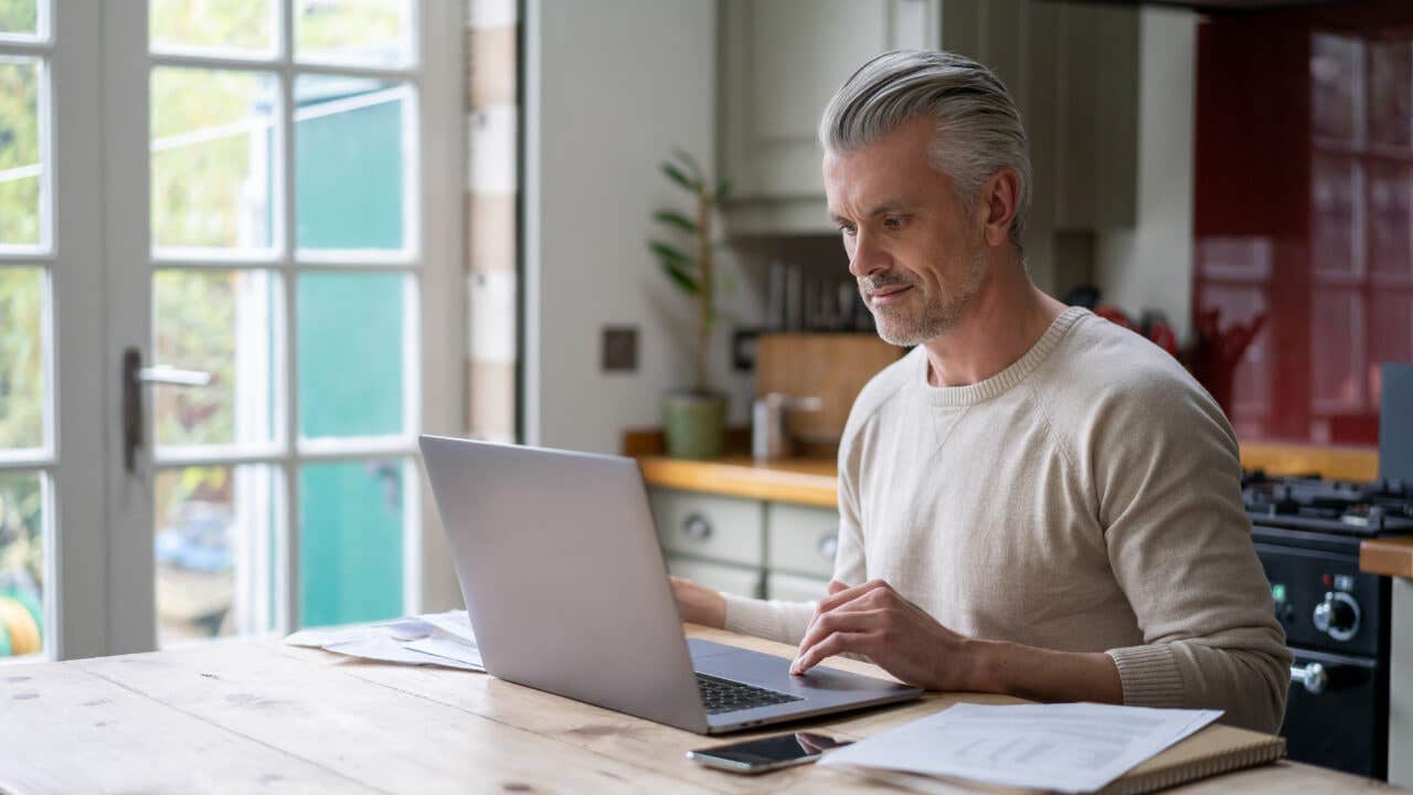 Man working on laptop