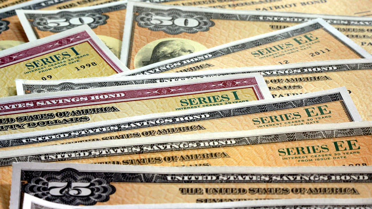 pile of US savings bonds