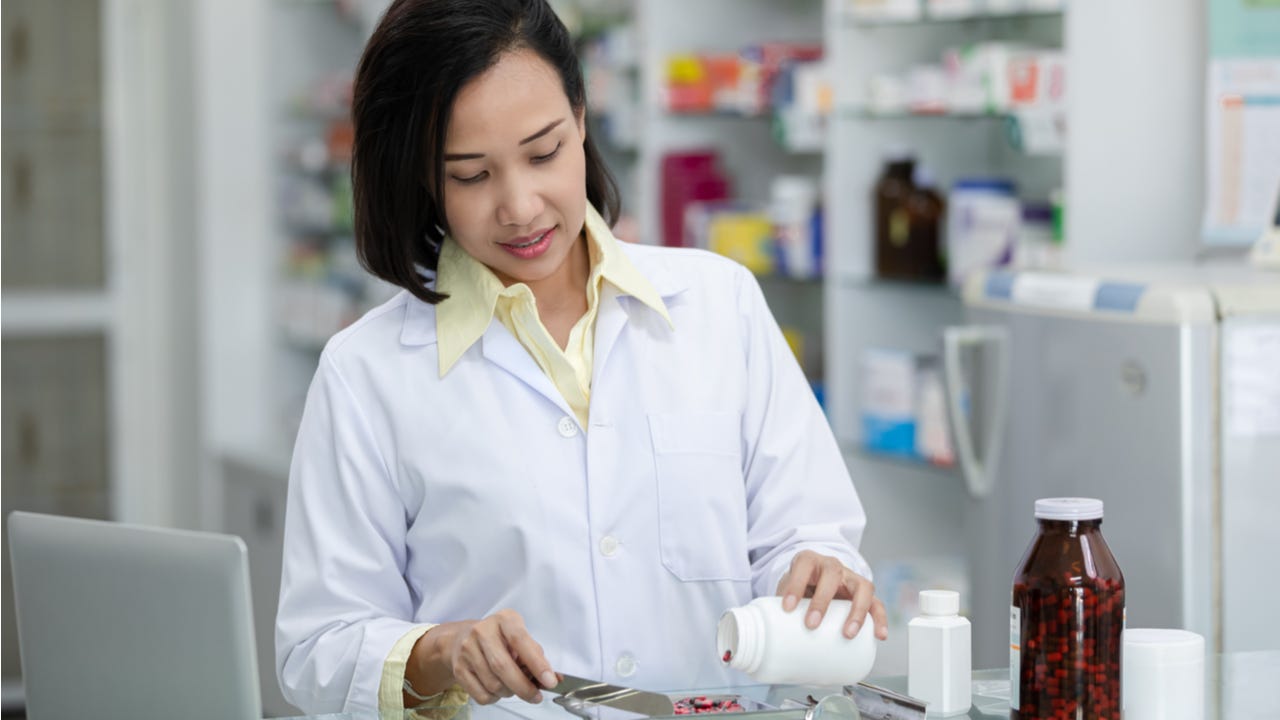 Pharmacist works with medication