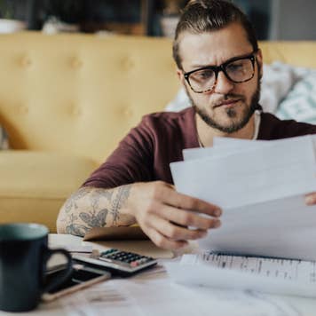 Man paying bills