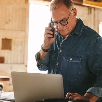 Business owner managing finances
