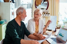 Senior couple managing their finances