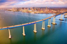 Iconic bridge leading into San Diego.