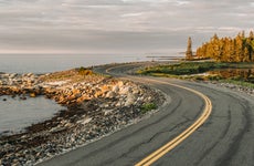 Winding road on the coast of Maine