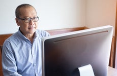 Man using desktop computer