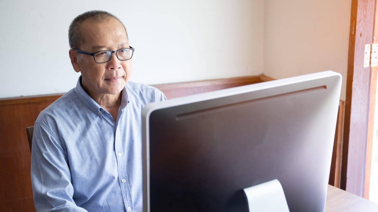 Man using desktop computer