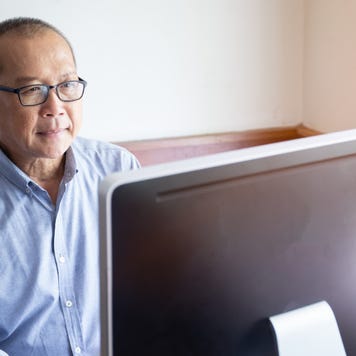 Man using desktop computer