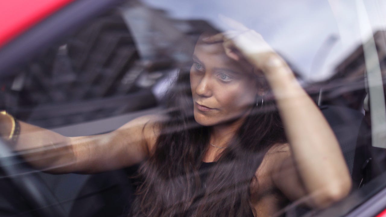 Stressed Woman in Car