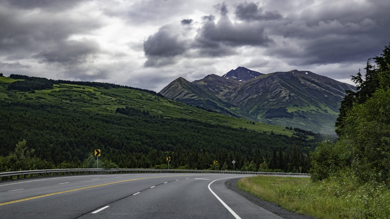 Open road in Alaska