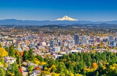 Portland, Oregon with Mount Hood in the background