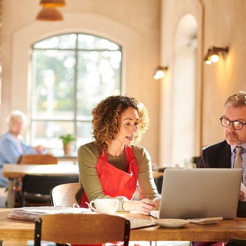 A homebuyer reviews loan options.