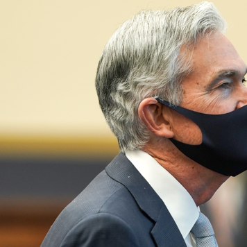 Federal Reserve Chairman Jerome Powell speaks at a testimony before Congress