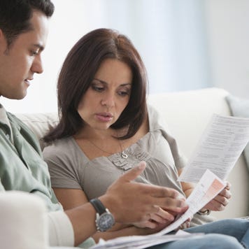 Couple looking at their finances