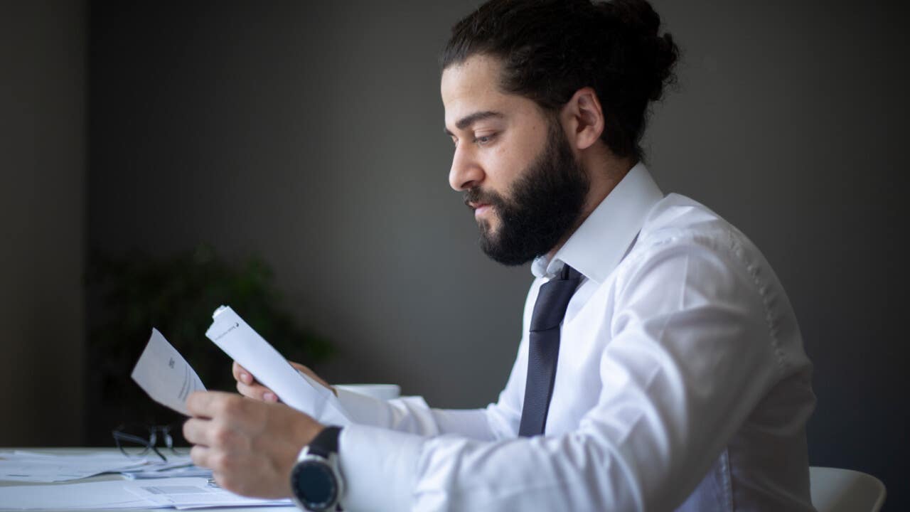 Man reading documents