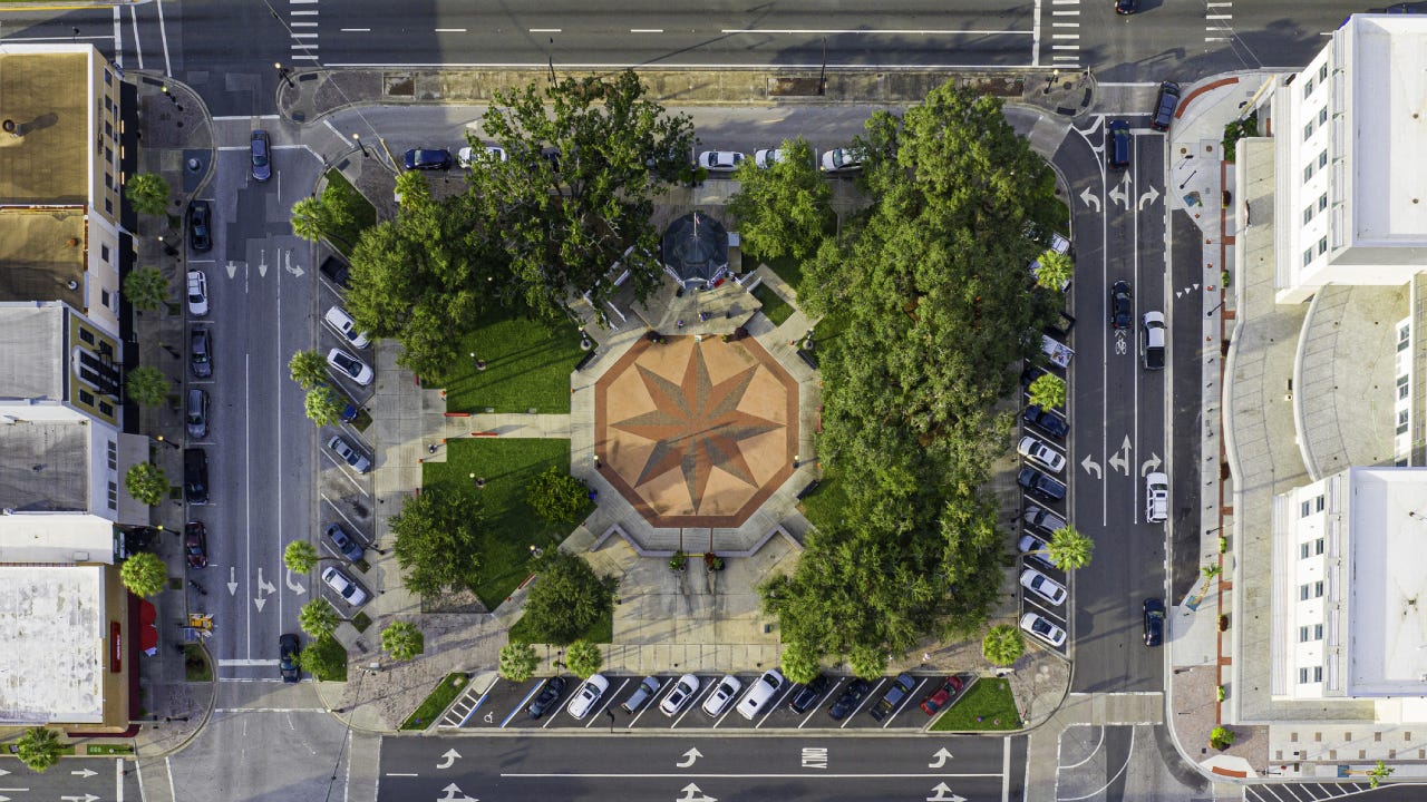Aerial Photo of Historic Town Square