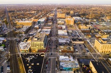 An aerial view of downtown Royal Oak, Michigan