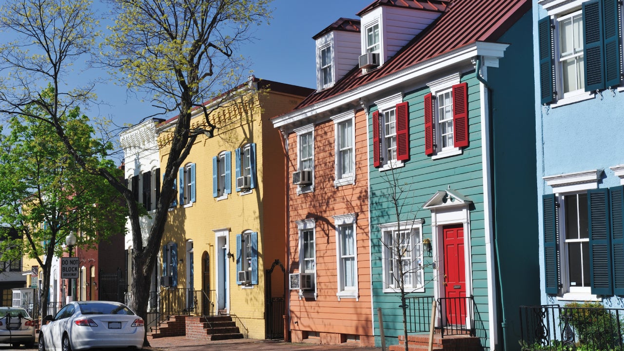 Colorful Historic Row Houses in Georgetown