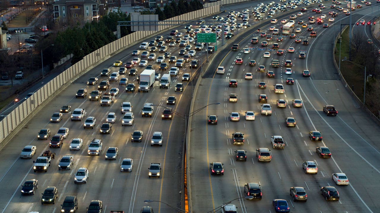 traffic on the freeway in Atlanta, Georgia