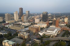 Over the Downtown City Center Skyline of Little Rock Arkansas State Capitol