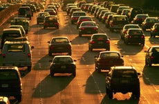 cars in traffic on the LA freeway