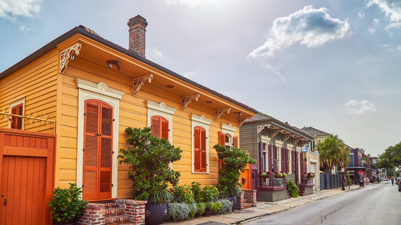 Colorful houses in French Quarter