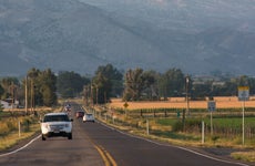 Cars driving in rural Utah
