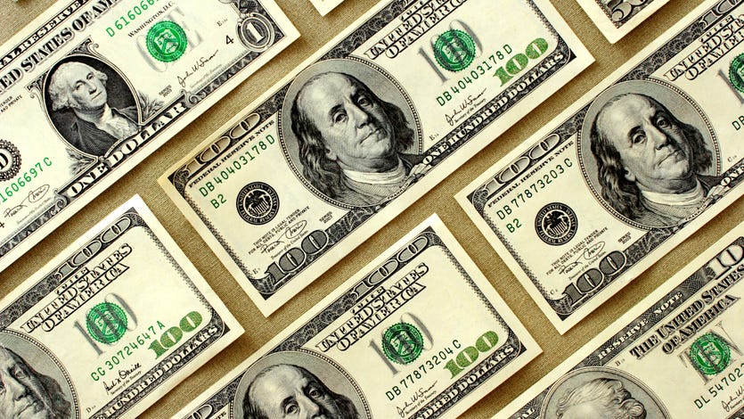 United States dollars close up