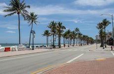 Road empty A1A Fort Lauderdale Beach