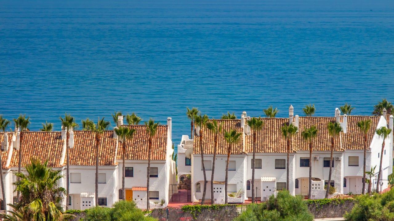 White houses, holiday apartments; at Costa del Sol, Spain