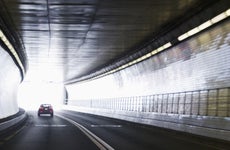 USA, Maryland, Baltimore, Car driving in tunnel