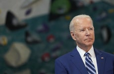 President Biden speaks during an event in Virginia