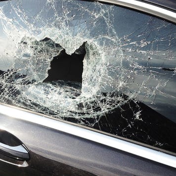 Smashed car window