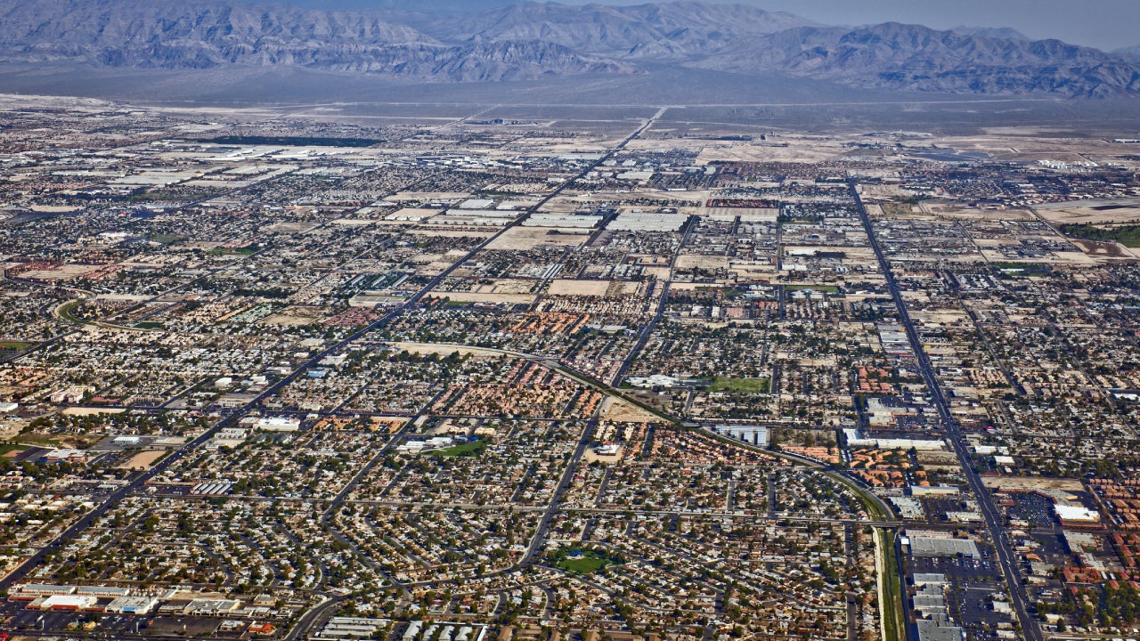 Arial View of Northern Las Vegas Nevada USA