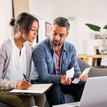 Couple managing their finances