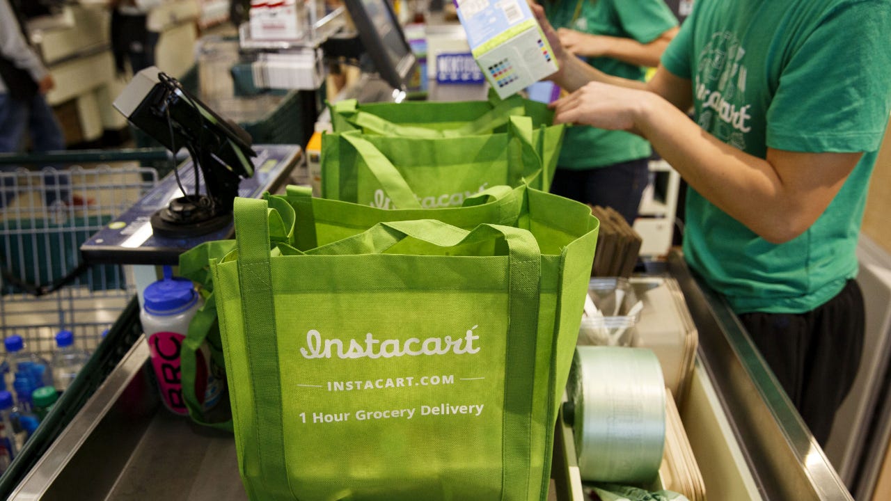 A picture of an Instacart bag in a Whole Foods