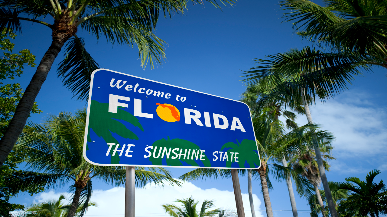 Welcome to the state of Florida sign