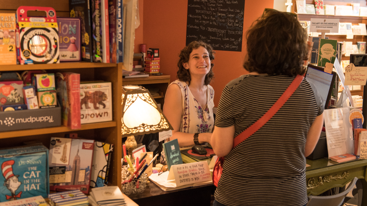 Lexi Beach, who owns the Astoria Bookshop in Queens, New York, has no immediate reason to go back to pre-pandemic operations, in part because her adaptations have been so successful