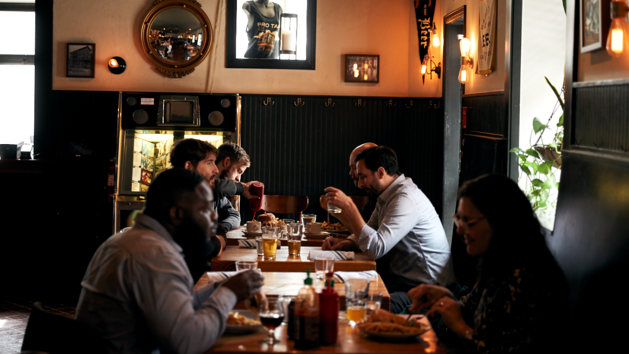 Patrons dine at Prohibition Taproom, one of Pasquarello's five restaurants in Philadelphia 