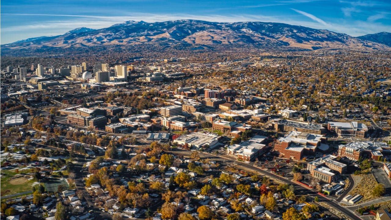 Overhead view of University of Nevada Reno