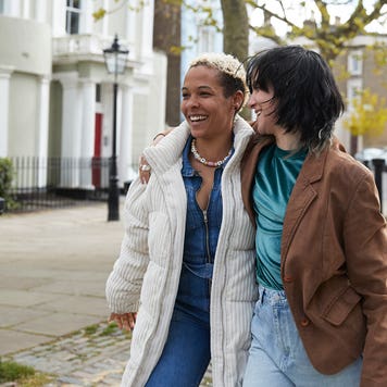 couple walking in the street