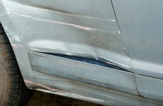 Broken car door detail