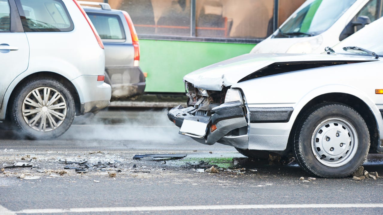 road car crash collision in urban street