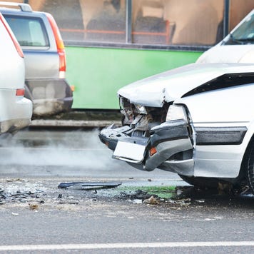 road car crash collision in urban street